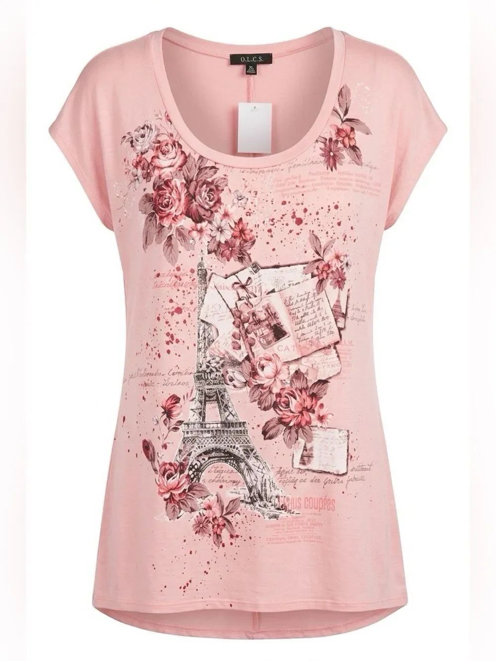 PINK STRETCH SHORT SLEEVE SHIRT BY BLEU SIZE L NWT